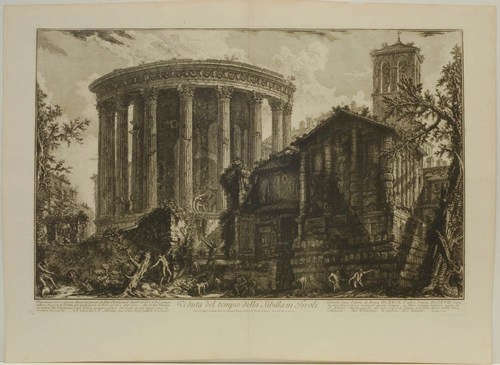 Piranesi “visión del templo de la sibila Tivoli” C. 1760