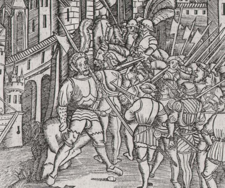 1505 Large Incunabula Woodcut Siege of A City